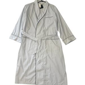 Brooks Brothers All Cotton Blue Stripe Robe Nightwear Men's XL NWT